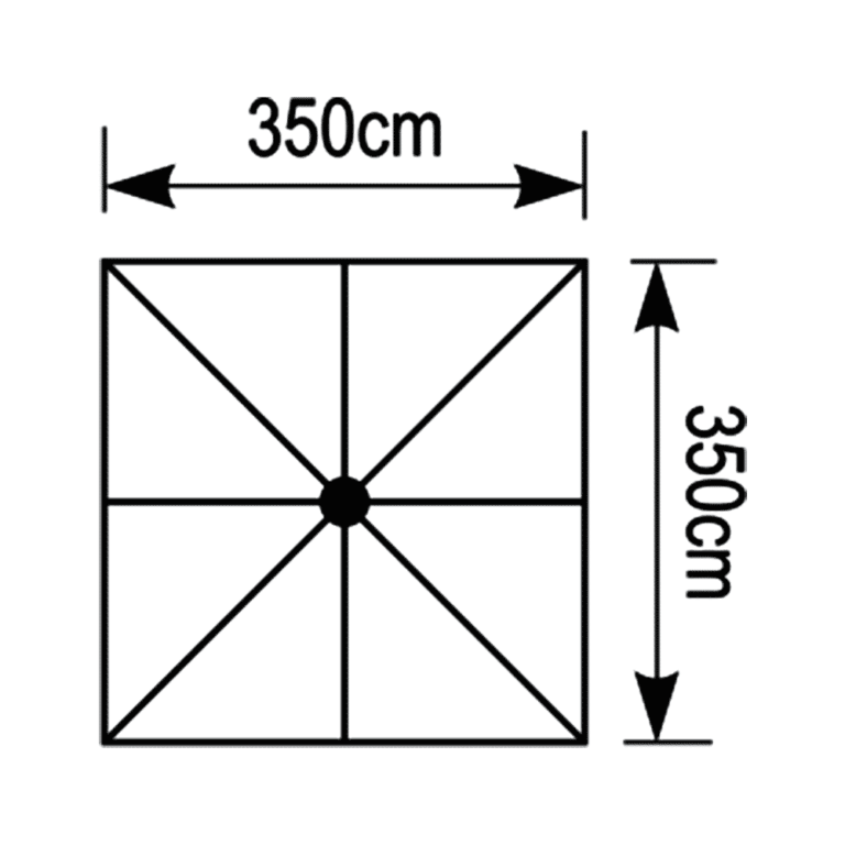 Επαγγελματική ομπρέλα Aegean 3,5x3,5 - Σχήμα