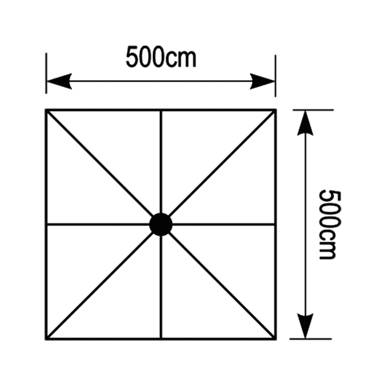 Επαγγελματική ομπρέλα Aegean 5x5 - Σχήμα