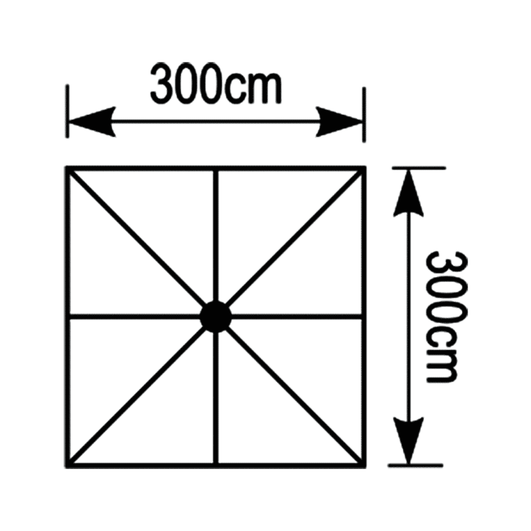 Επαγγελματική ομπρέλα Armonia 3x3 - Σχήμα