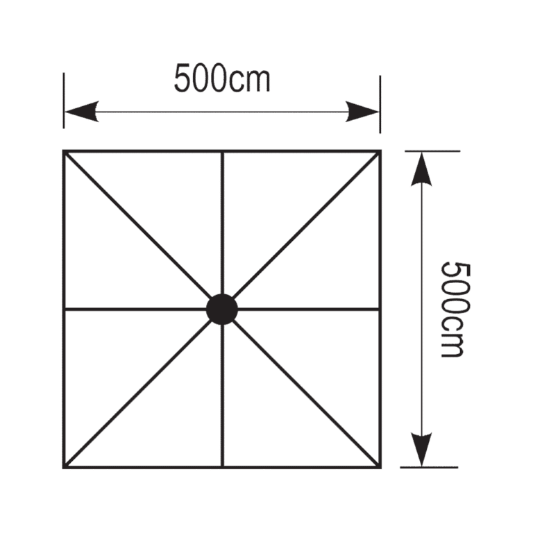 Επαγγελματική ομπρέλα Horizon 5x5 - Σχήμα