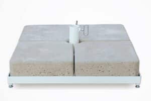 B112 - Εξωτερική μεταφερόμενη βάση με μεταλλικό πλαίσιο και 4 τεμ. μονομπλόκ σκυρόδεμα