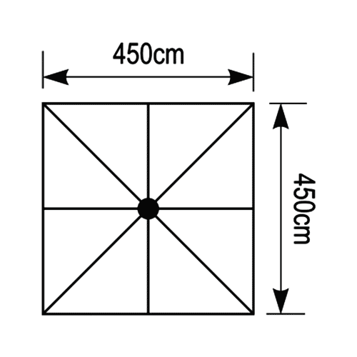 Επαγγελματική ομπρέλα Aegean 4,5x4,5 - Σχήμα